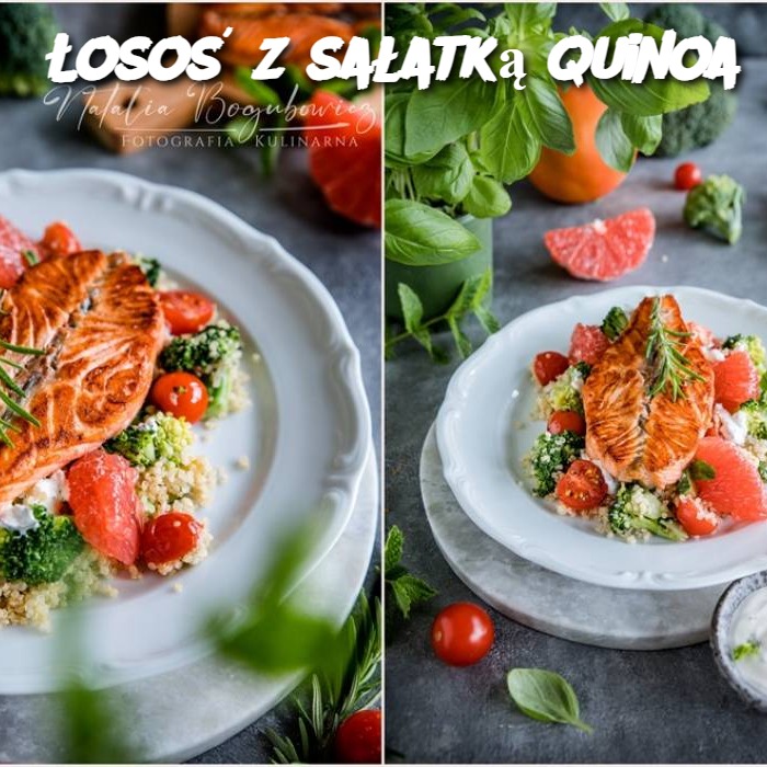 Łosoś z sałatką quinoa