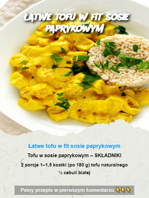 Łatwe tofu w fit sosie paprykowym